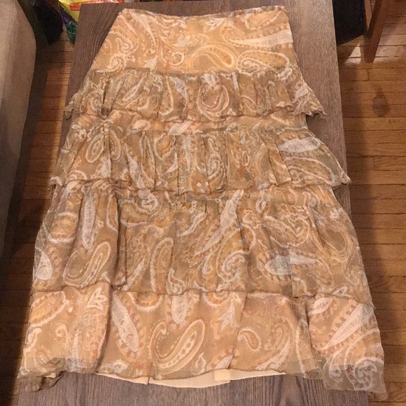 Zara silk tiered paisley skirt - Picture 1 of 11